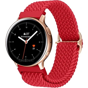 M.TK Moveteck Huawei Watch Gt3 42MM Uyumlu (20MM Pim) Kordon Kayış Örgü Hasır Loop Tokalı Rainbow Renkli Örgülü Karışık Renk