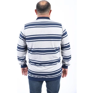 Moc Grande Mocgrande Büyük Beden Erkek Polo Yaka Sweatshirt 22404-GRI