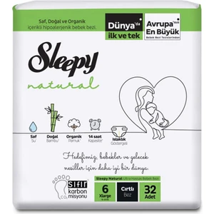 Sleepy Natural Bebek Bezi Xlarge No:6 15-25 kg 32'li