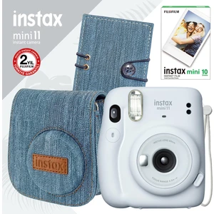 Instax Mini 11 Beyaz Fotoğraf Makinesi ve Jean Aksesuarlı Seti 2