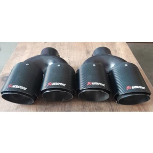 Akrapoviç 90 mm Çift Çıkış Sağ Sol Takım Içi Krom Karbon Kaplama