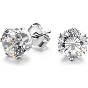 ,Tek Zirkon Taş ,Çelik Unisex Küpe 4mm. ai09-4mm