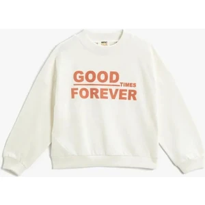 Koton Oversize Sweatshirt Uzun Kollu Baskılı Bisiklet Yaka