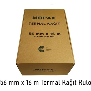 56 mm x 16 mt Termal Pos Yazarkasa Kağıdı 1 Koli 210 Rulo