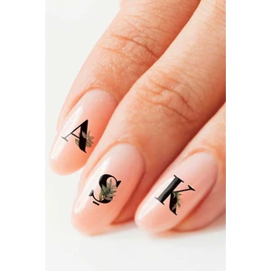 Artikel Alfabe Tırnak Dövmesi, Tırnak Tattoo, Nail Art, Tırnak Sticker