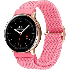 M.TK Moveteck Samsung Galaxy Watch Gear S2 Kordon Örgü Tokalı Gökkuşağı Renkli Kumaş Bileklik (20MM )