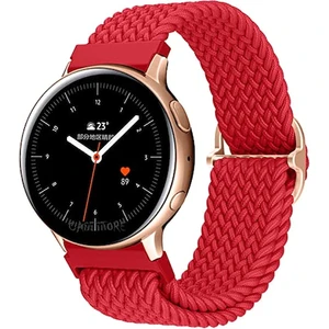 M.TK Moveteck Amazfit Gtr 42 mm Uyumlu Örgü Tokalı Gökkuşağı Renkli Kumaş Ayarlanır Bileklik (20MM )