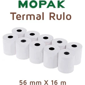 56 mm x 16 mt Termal Pos Yazarkasa Kağıdı 1 Paket 10 Rulo