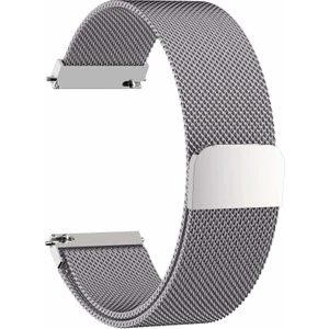 Samsung Gear S2 Classic Için Metal Mıknatıslı Milanese Kordon Gümüş