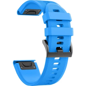 Garmin Fenix 5 - 5 Plus - 5 Sapphire Için Quick Fit Özellikli Silikon Kordon Mavi