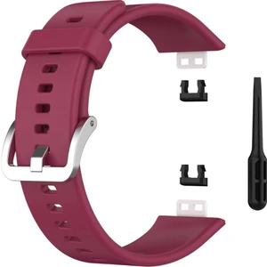 Huawei Watch Fit Için Silikon Kordon Bordo