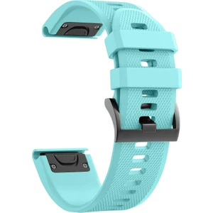 Garmin Fenix 5 - 5 Plus - 5 Sapphire Için Quick Fit Özellikli Silikon Kordon Turkuaz