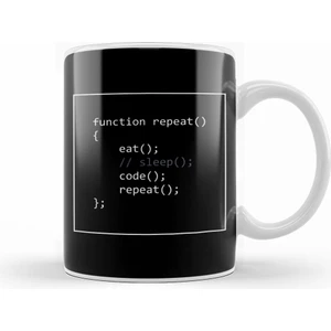 Programmer's Life Eat Sleep Code Repeat Kupa Bardak Porselen