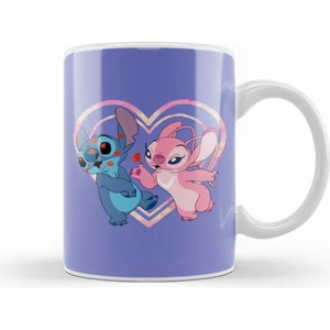 Lilo And Stitch Stitch And Angel Kiss Kupa Bardak Porselen