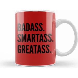 Deadpool Badass Smartass Greatass Funny Joke Deadpool Parody Kupa Bardak Porselen