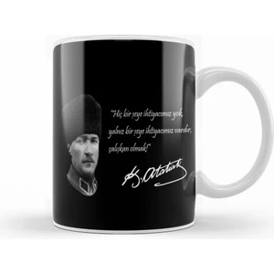 Mustafa Kemal Atatürk Söz 01 Kupa Bardak Porselen