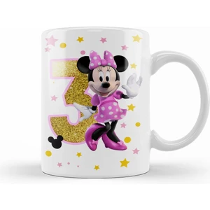 Mini Fare Minnie Mouse 3 Üç Yaş Hediyesi Kupa Bardak Porselen