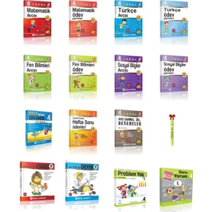 Mutlu Yayıncılık 4. Sınıf Tüm Dersler Full Öğreten Avcı Set ( 15 Kitap )