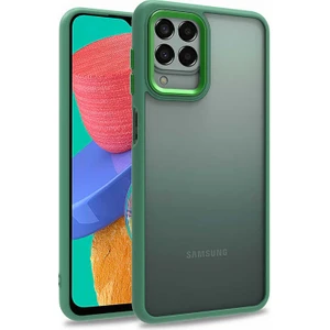 Samsung Galaxy M33 Kılıf Arkası Şeffaf Kenar Korumalı Silikon Flora