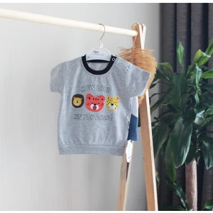 Emka Baby Aslanlı Şortlu Ikili Alt Üst Bebek Takım