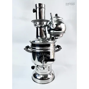 2,5 Litre Demlikli Krom Çelik Semaver (Taşıma Çantalı)
