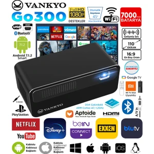 GO300 Dlp Smart 150 Ands Lumen Wi-Fi Bluetooth Mini Projeksiyon