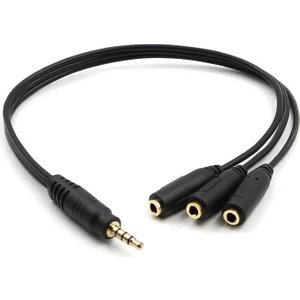 PrimeX Plus PX-3AUX 3 Lü Stereo Çoklayıcı, 3 x 3.5 mm Aux, 1 Giriş 3 Çıkış 3.5mm Jak Kablo