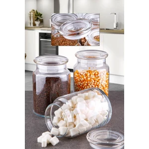 3'lü Cam Kapaklı Cam Kavanoz 800 ml G2739