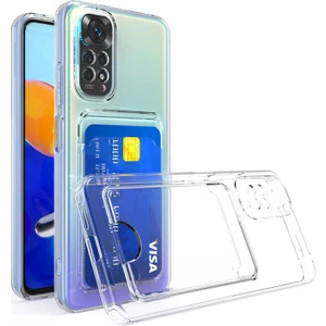 Xiaomi Redmi Note 11 Pro 5g Uyumlu Kılıf Kartlık Bölmeli Arkası Şeffaf Soft Dayanıklı Kılıf Kapak