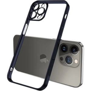 Fashion Series iPhone 13 Pro Max Kılıf Renkli Kenar Lazer Çerçeveli Silikon Kılıf