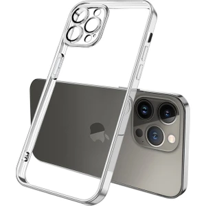 Fashion Series iPhone 13 Pro Max Kılıf Renkli Kenar Lazer Çerçeveli Silikon Kılıf