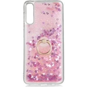 Apsuwa Samsung Galaxy A50 Kılıf Milce Akışkan Simli Sulu Silikon + Ekran Koruyucu