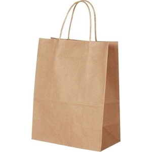 Roco Paper Co. Kraft Kağıt Çanta 18X24X9 cm (25'li Paket) Büküm Saplı