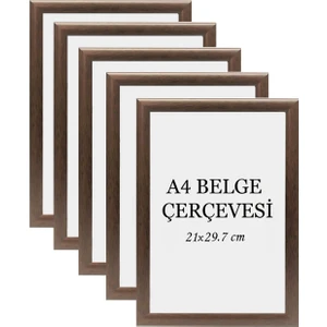 Özcanlar Çerçeve 5'li Set A4 Çerçeve Ucuz 21X29,7 Sertifika Evrak Diploma Belge Fotoğraf Çerçevesi Duvara Asılabilir Ofis