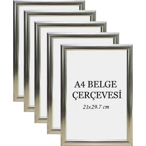 Özcanlar Çerçeve 5'li Set A4 Çerçeve Ucuz 21X29,7 Sertifika Evrak Diploma Belge Fotoğraf Çerçevesi Duvara Asılabilir Ofis