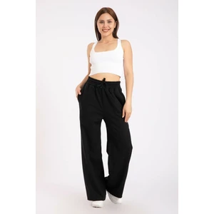 DAXİS Sportwear Company  Kadın Siyah Bol Paça Penye Eşofman Altı