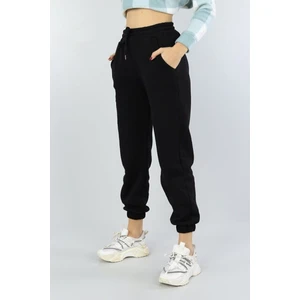 DAXİS Sportwear Company  Kadın Siyah Yüksek Belli Jogger Eşofman Altı