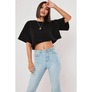 DAXİS Sportwear Company Enitmall Kadın Beyaz Oversize Crop TShirt