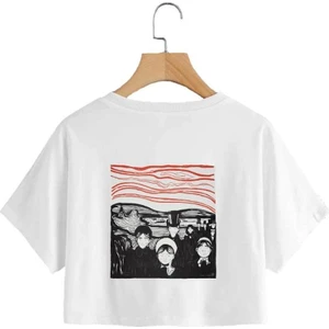 DAXİS Sportwear Company  Kadın Beyaz Crop Top TShirt