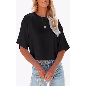 DAXİS Sportwear Company  %100 Pamuk Süprem Yuvarlak Yaka Düşük Omuz Basic Crop TShirt