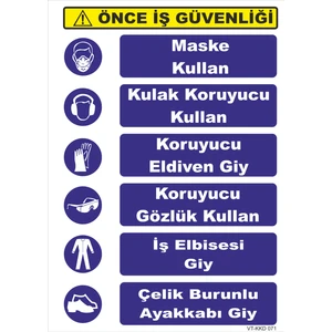 Vizyon Trafik Önce Iş Güvenliği Uyarı Levhası