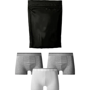 Harry Jons Erkek 3'lü Boxer   Kumaş Premium Paket  Düz Likralı Boxer Şort Çeyizlik Hediyelik