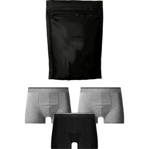 Harry Jons Erkek 3'lü Boxer   Kumaş Premium Paket  Düz Likralı Boxer Şort Çeyizlik Hediyelik