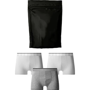 Harry Jons Erkek 3'lü Boxer   Kumaş Premium Paket  Düz Likralı Boxer Şort Çeyizlik Hediyelik
