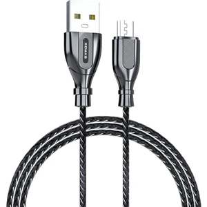 C121M Ultron Metal Örgü Micro USB Data/şarj Kablosu 2.0A 1mt Siyah