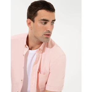 Pierre Cardin Erkek Turuncu Regular Fit Kısa Kollu Gömlek 50249763-VR051