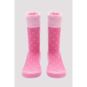 Pembe Kız Çocuk Puantiyeli Soket Çorap