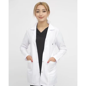 Önlük Doktor Hemşire Eczacı Lab Öğretmen Önlüğü Gömlek Yaka Kısa Beyaz Önlük Kısa Bayan Önlük
