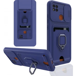 Aqua Aksesuar Xiaomi Redmi 9c Kılıf Kamera Korumalı Kartvizitli Zuma Silikon - Lacivert