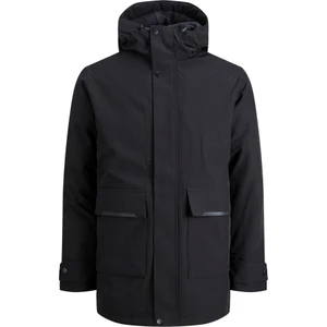 Jack & Jones Kapüşonlu Siyah Erkek Kaban 12211896
